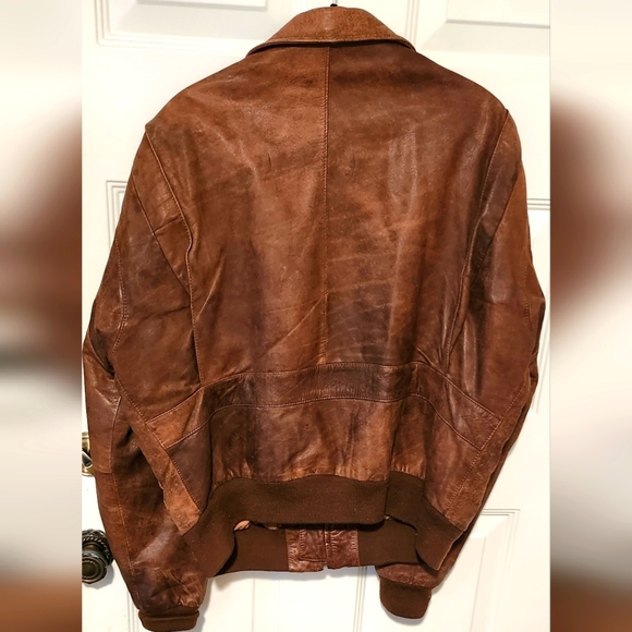 VINTAGE Austin by M. Julian Men's Leather Bomber Style Jacket Size 42 - Picture 4 of 10